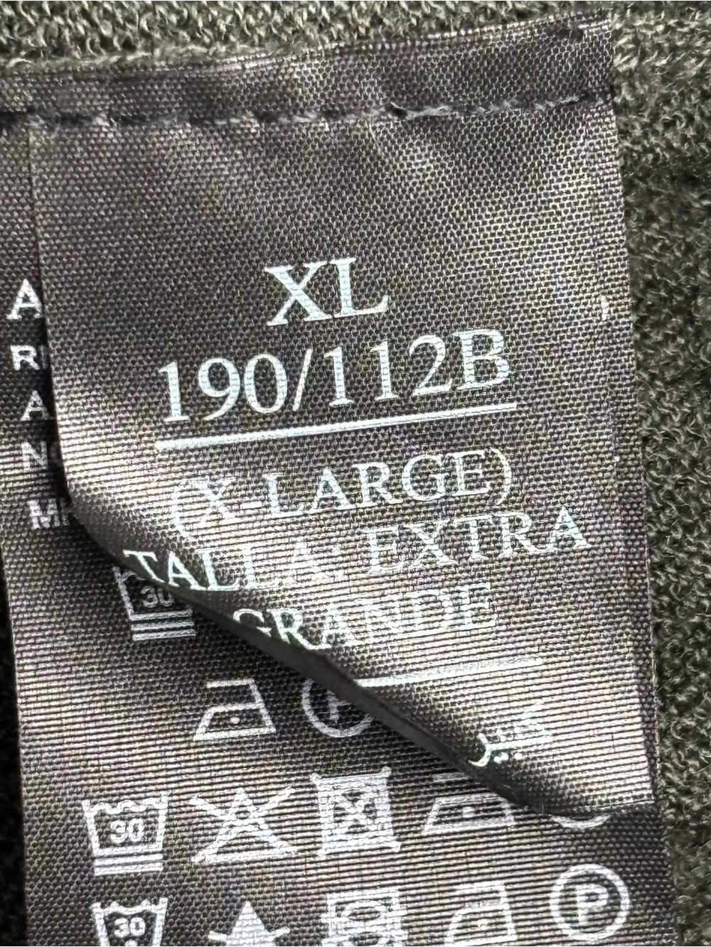 AllSaints Sweater Mens XL Green Nomo Crew Wool Blend Pullover Logo Tight Knit - Picture 10 of 16